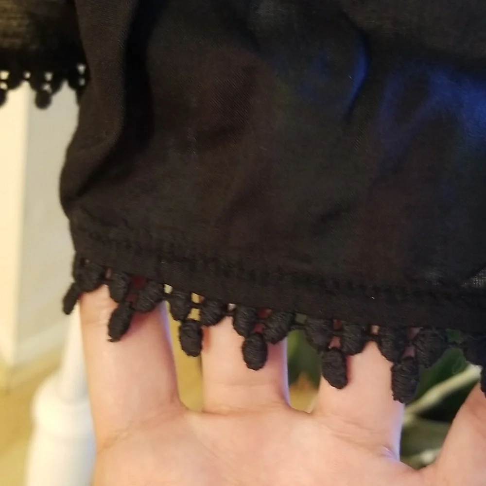 Topshop Sheer Black Top Knit V Neck Romper Sexy See Through Cheeky - Picture 3 of 12